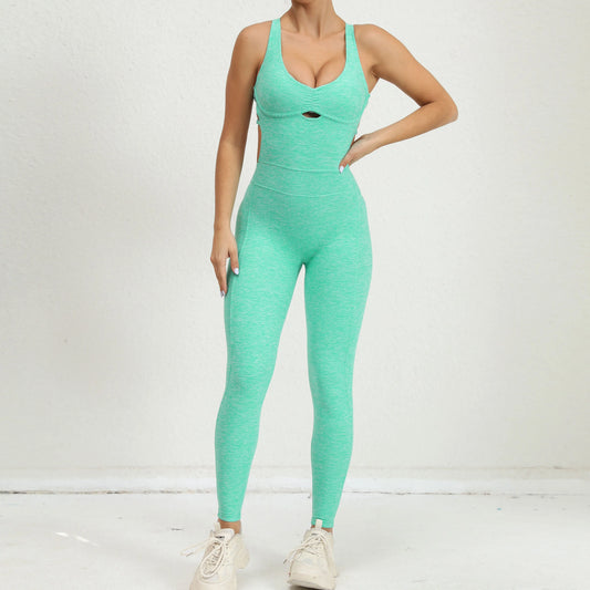 One-Piece Tummy Control Seamless Sports Bra Jumpsuit