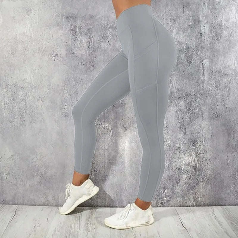 Leggings de yoga para mujer, de cintura alta, con bolsillo, para entrenamiento en el gimnasio, para correr, elásticos, sexys, para realzar los glúteos, informales, ajustados