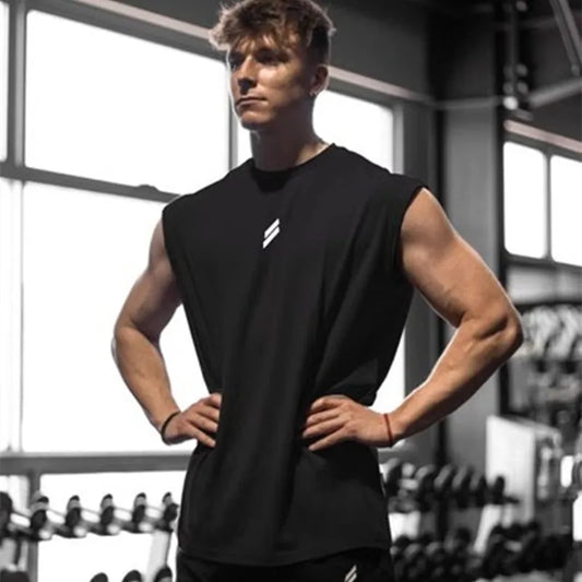 Camiseta sin mangas deportiva de verano para hombre, transpirable, holgada, para entrenamiento, sin mangas, de secado rápido, ropa de fitness para hombre