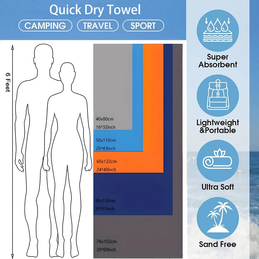 1-Piece Microfiber Travel Towel