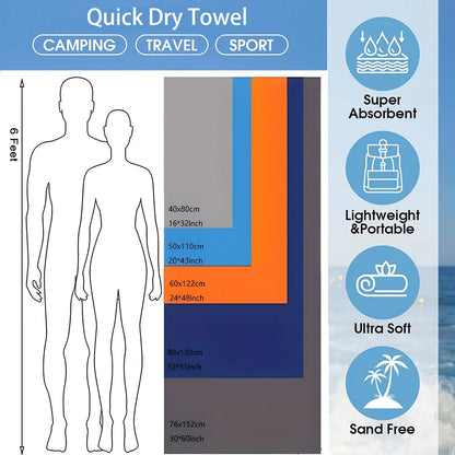 1-Piece Microfiber Travel Towel