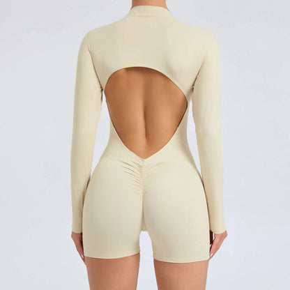 V Back Scrunch Push Up Sports Jumpsuit