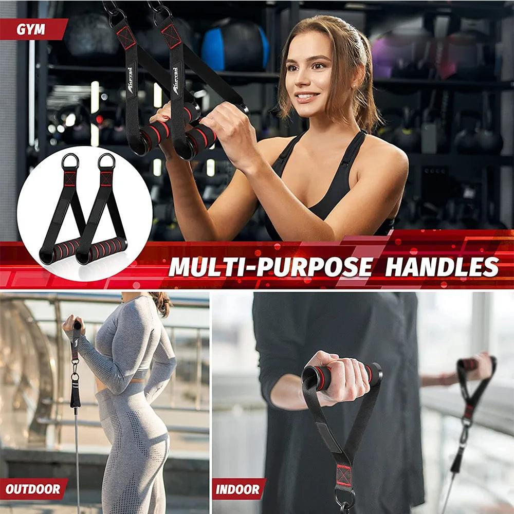 Heavy-Duty D-Ring Gym Handles