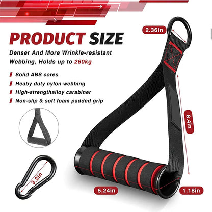 Heavy-Duty D-Ring Gym Handles