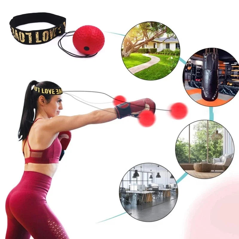 Pelota de boxeo de velocidad, pelota de boxeo de PU montada en la cabeza, MMA, Sanda, entrenamiento, reacción mano-ojo, bolsa de arena para el hogar, equipo de boxeo y fitness, gran oferta