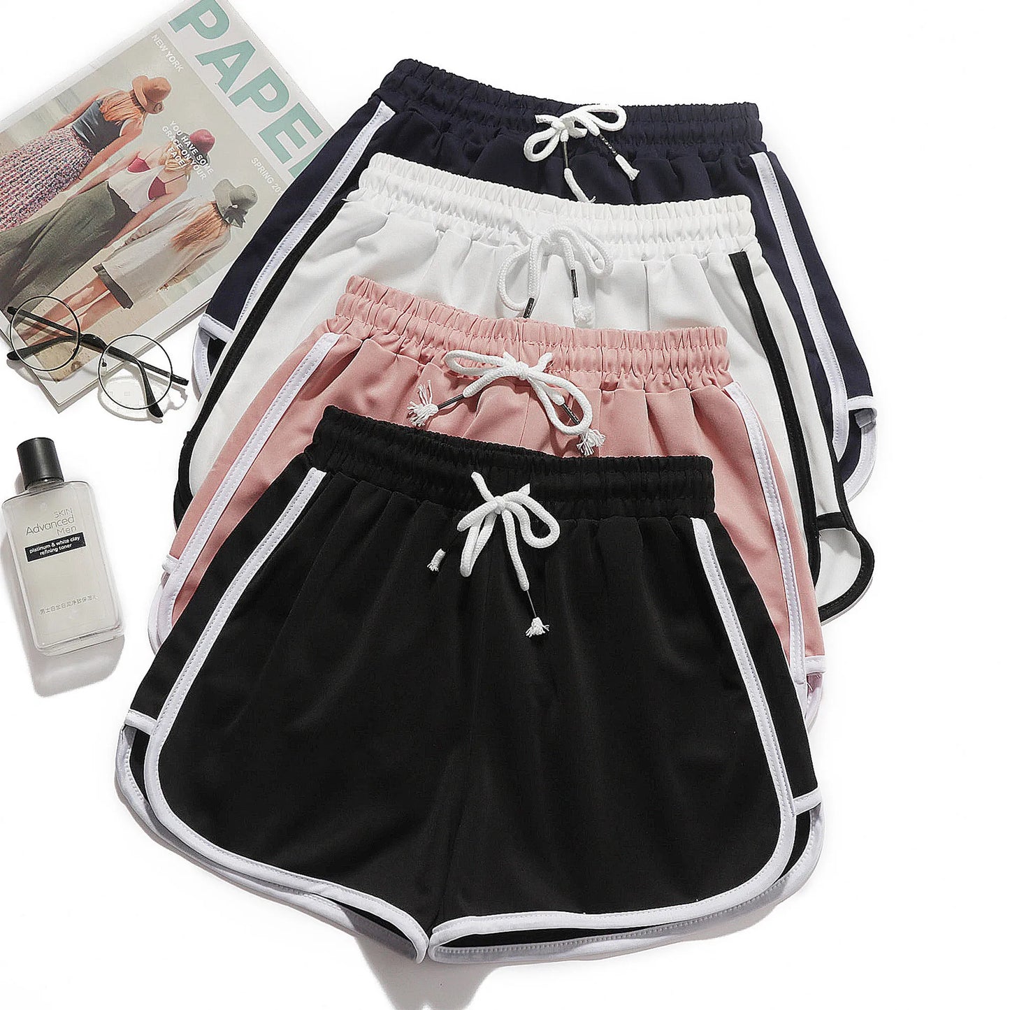 Summer Elastic-Waist Shorts