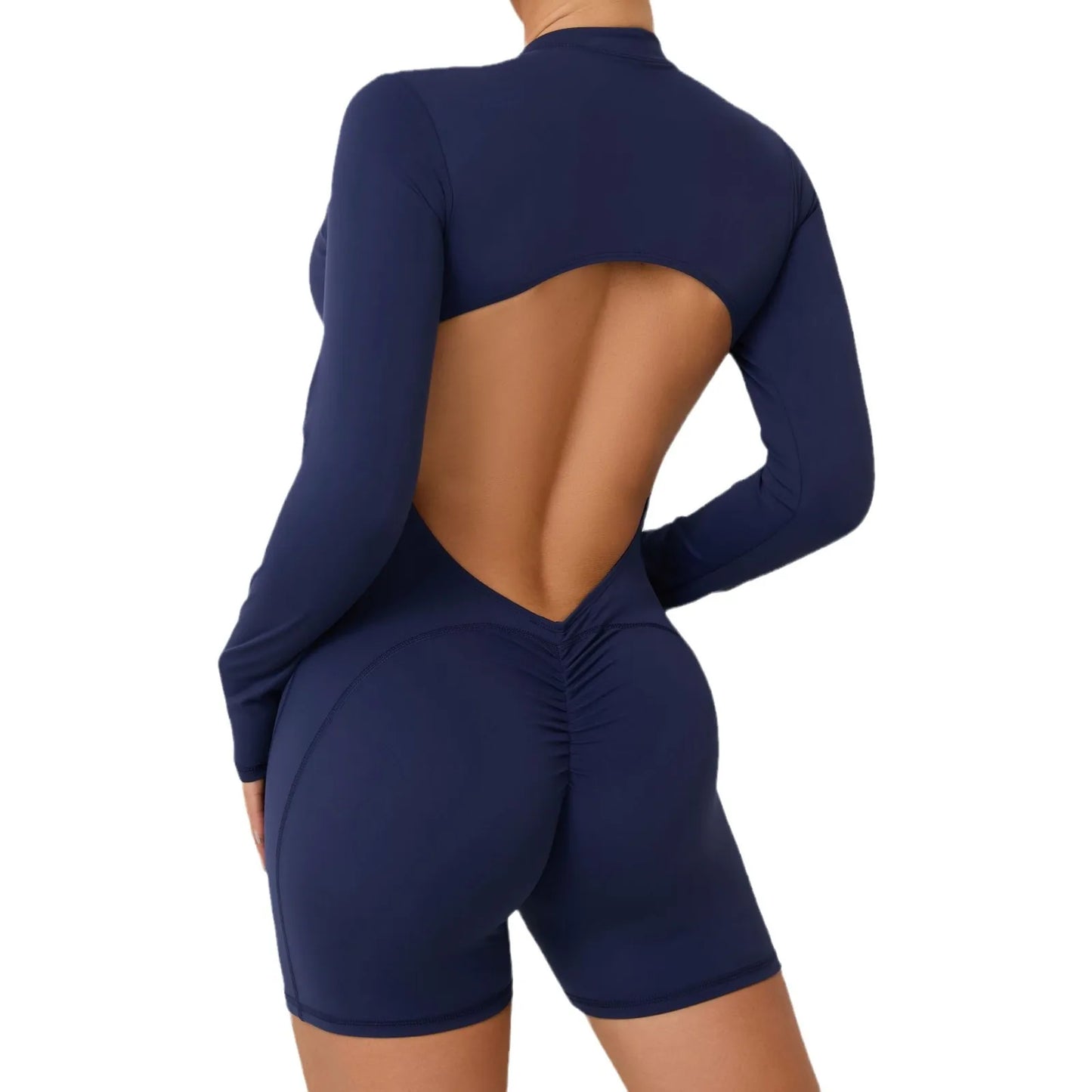 V Back Scrunch Push Up Sports Jumpsuit