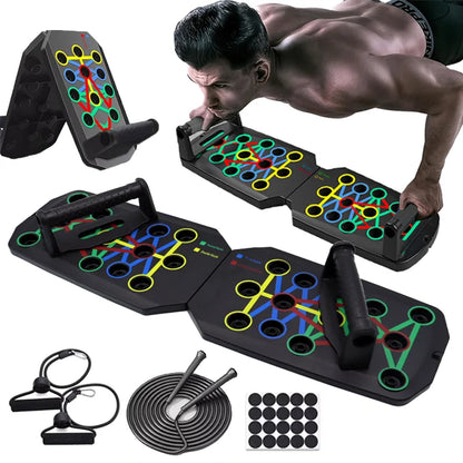 Set di flessioni, barra per flessioni portatile multifunzionale, attrezzatura fitness pieghevole per petto, addome, braccia e schiena.