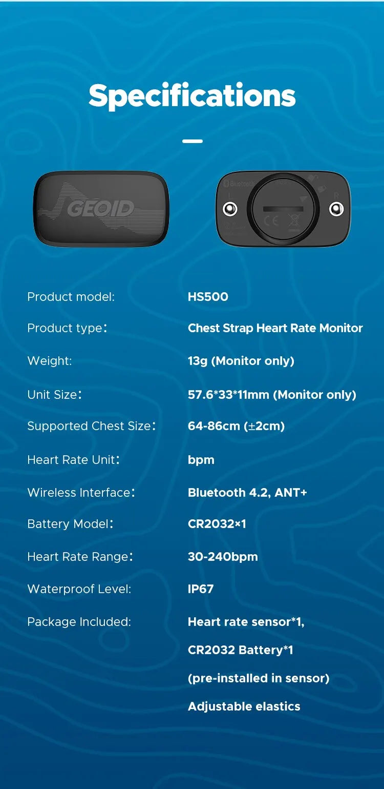 GEOID HS500 Bluetooth Heart Rate Monitor