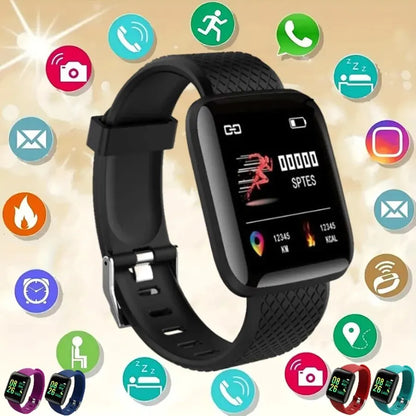 Reloj inteligente multifunción para hombres, mujeres y niños, con control de música, recordatorio de mensajes, calorías, pasos, reloj inteligente D13, despertador, 116 Plus